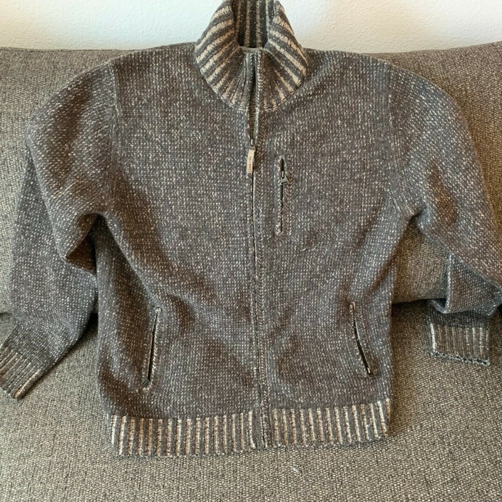 Calvin Klein Mens  Wool Long Sleeve Full Zip